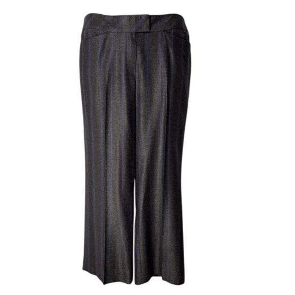 Escada Striped Wide Leg Wool Silk Blend Tailored Pants Minimalist Retro Size 8 - Picture 1 of 11